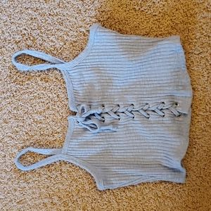 Forever 21 ribbed lace up crop top